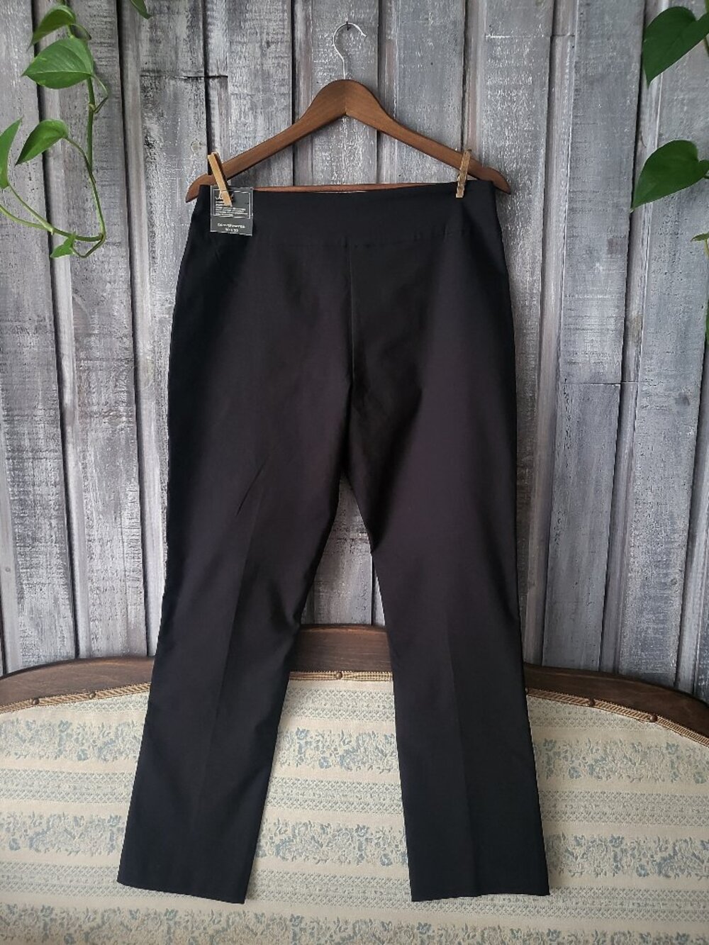 Denver Hayes Janet Straight Leg Pants NWT Black Pull On Trousers 10
